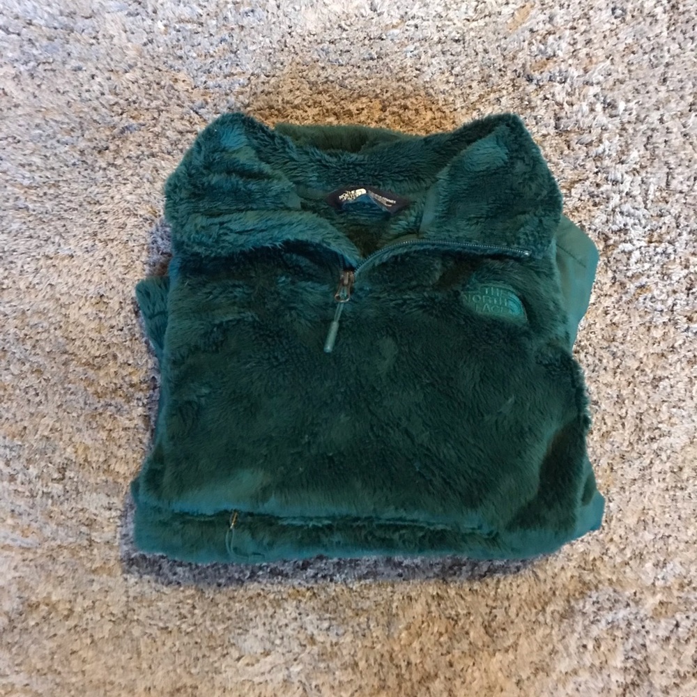 The North Face teal fleece